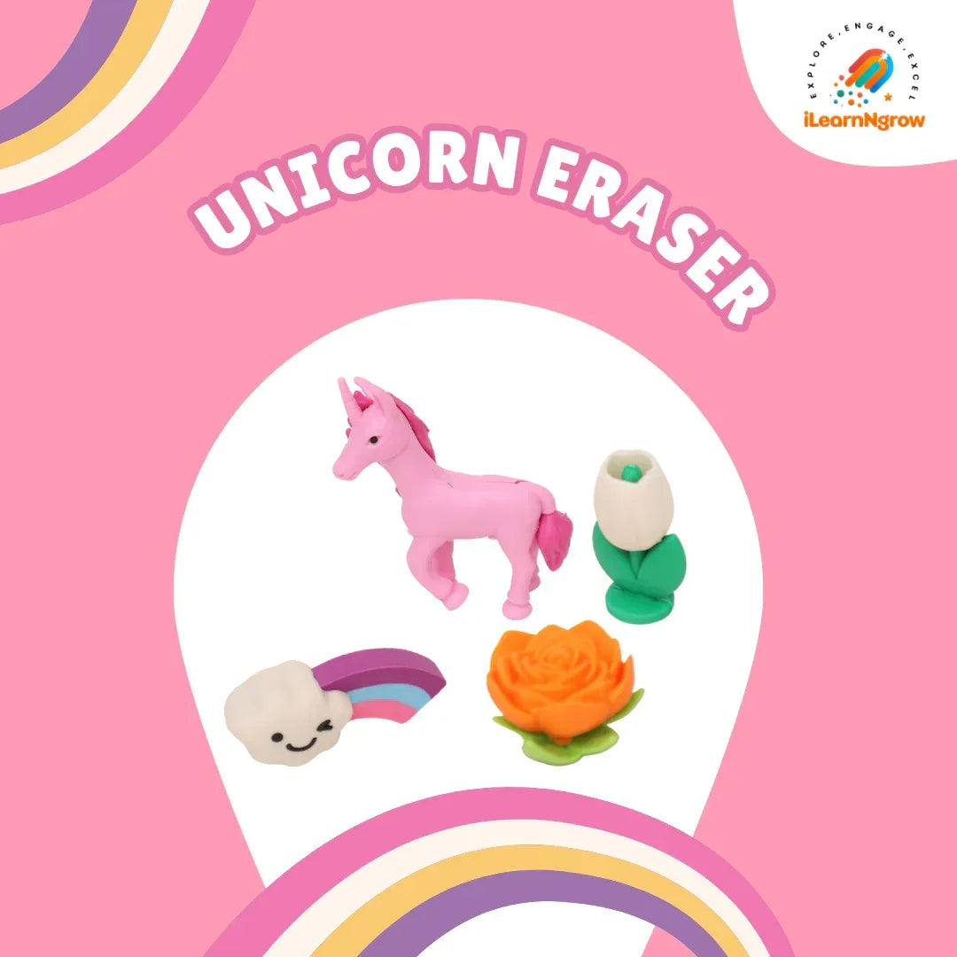 Unicorn Fun Bundle for Kids – Sipper Bottle, Eraser & Wallet | Magical Unicorn Gift Set - ilearnngrow Learning Solutions Pvt Ltd